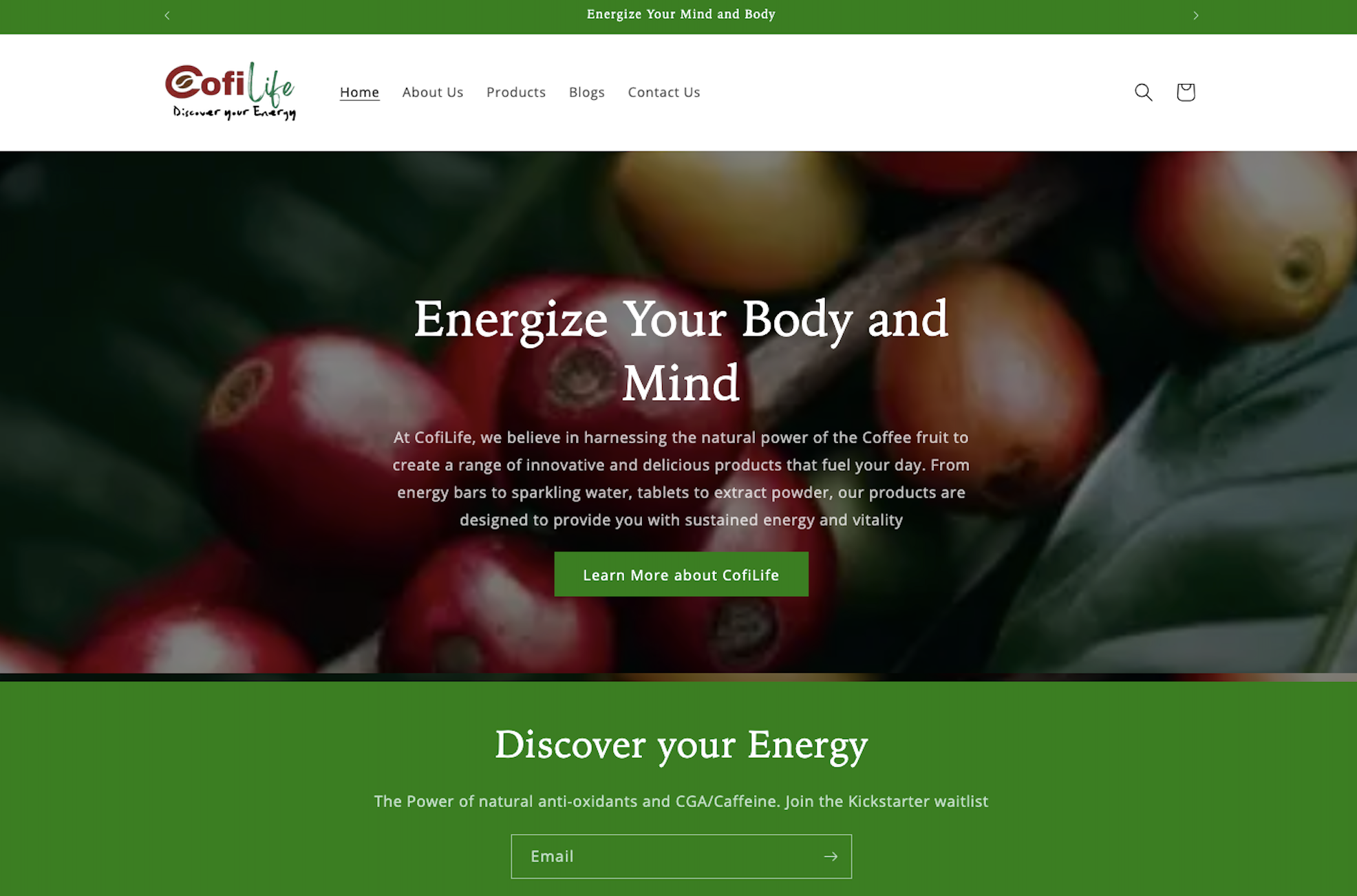 CofiLife Main Page